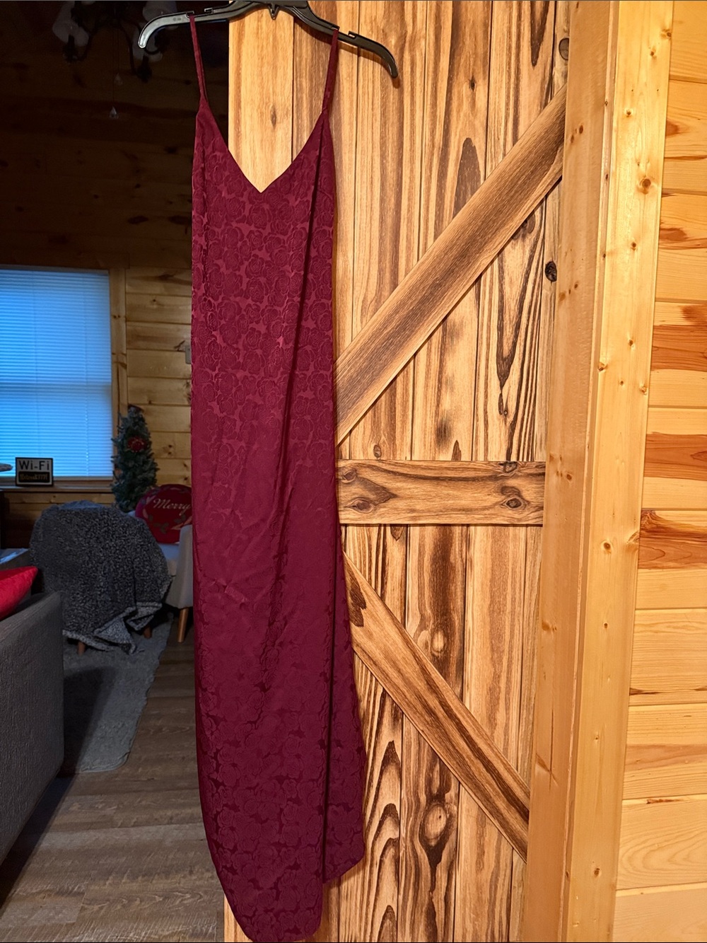Fame and Partners Wine Lace Slip Dress